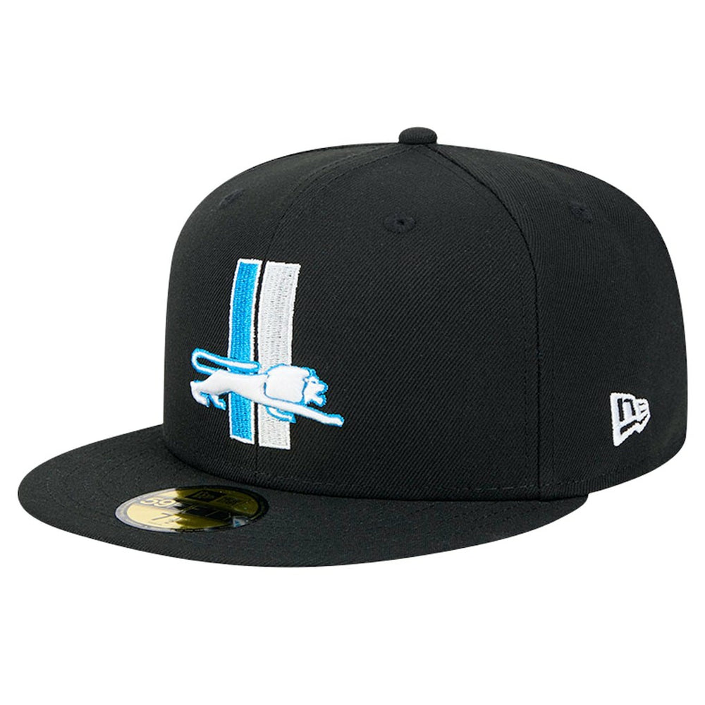 Detroit Lions New Era Omaha Throwback 59FIFTY Fitted Hat Black - NFL