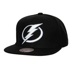 Tampa Bay Lightning - Mitchell & Ness Core Top Spot Snapback Hat Black