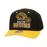 Boston Bruins Mitchell & Ness All In 2.0 Pro Crown Adjustable Hat Black