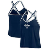 Dallas Cowboys WEAR by Erin Andrews Women's Cross Strap Tri-Blend Tank Top Navy - NFL
