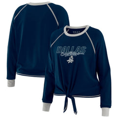 Dallas Cowboys WEAR by Erin Andrews Women's Tie-Front Long Sleeve T-Shirt Navy - NFL