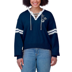 Dallas Cowboys WEAR by Erin Andrews Women's Lace-Up Sweater Navy - NFL