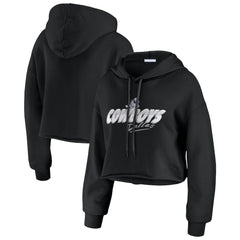Dallas Cowboys WEAR by Erin Andrews Women's Prime Cropped Pullover Hoodie Black - NFL