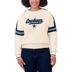Dallas Cowboys WEAR by Erin Andrews Women's Stripe Pullover Sweater Cream - NFL