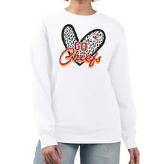 Kansas City Chiefs G-III 4Her by Carl Banks Women's Leopard Heart Pullover Sweatshirt White - NFL