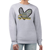 Green Bay Packers G-III 4Her by Carl Banks Women's Leopard Heart Pullover Sweatshirt Heather Gray - NFL