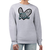 Philadelphia Eagles G-III 4Her by Carl Banks Women's Leopard Heart Pullover Sweatshirt Heather Gray - NFL