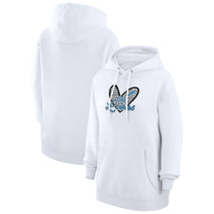 Detroit Lions G-III 4Her by Carl Banks Women's Animal Print Heart Team Graphic Fleece Tri-Blend Pullover Hoodie White - NFL