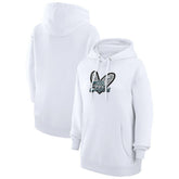 Philadelphia Eagles G-III 4Her by Carl Banks Women's Animal Print Heart Team Graphic Fleece Tri-Blend Pullover Hoodie White - NFL