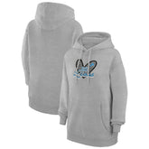 Detroit Lions G-III 4Her by Carl Banks Women's Animal Print Heart Team Graphic Fleece Tri-Blend Pullover Hoodie Heather Gray - NFL