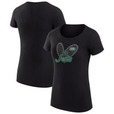 New York Jets G-III 4Her by Carl Banks Women's Super-Slim Fit Lightweight Animal Print Heart T-Shirt Black - NFL