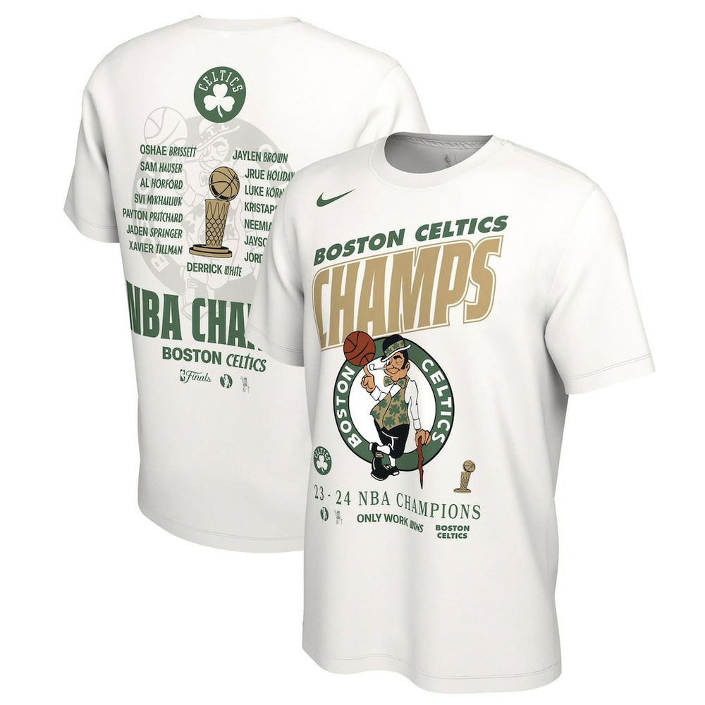 Nike - Boston Celtics 2024 NBA Finals Champions Celebration Roster T-Shirt - White