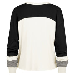 Las Vegas Raiders '47 Women's Double Header Curve Raglan Long Sleeve Crop Top Cream - 47 brand