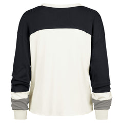 Tennessee Titans '47 Women's Double Header Curve Raglan Long Sleeve Crop Top Cream - 47 brand
