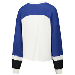 Indianapolis Colts '47 Women's Double Header Curve Raglan Long Sleeve Crop Top Cream - 47 brand