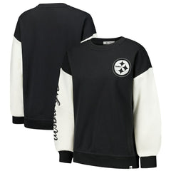 Pittsburgh Steelers '47 Women's Double Header Rise Andie Pullover Sweatshirt Black - 47 brand