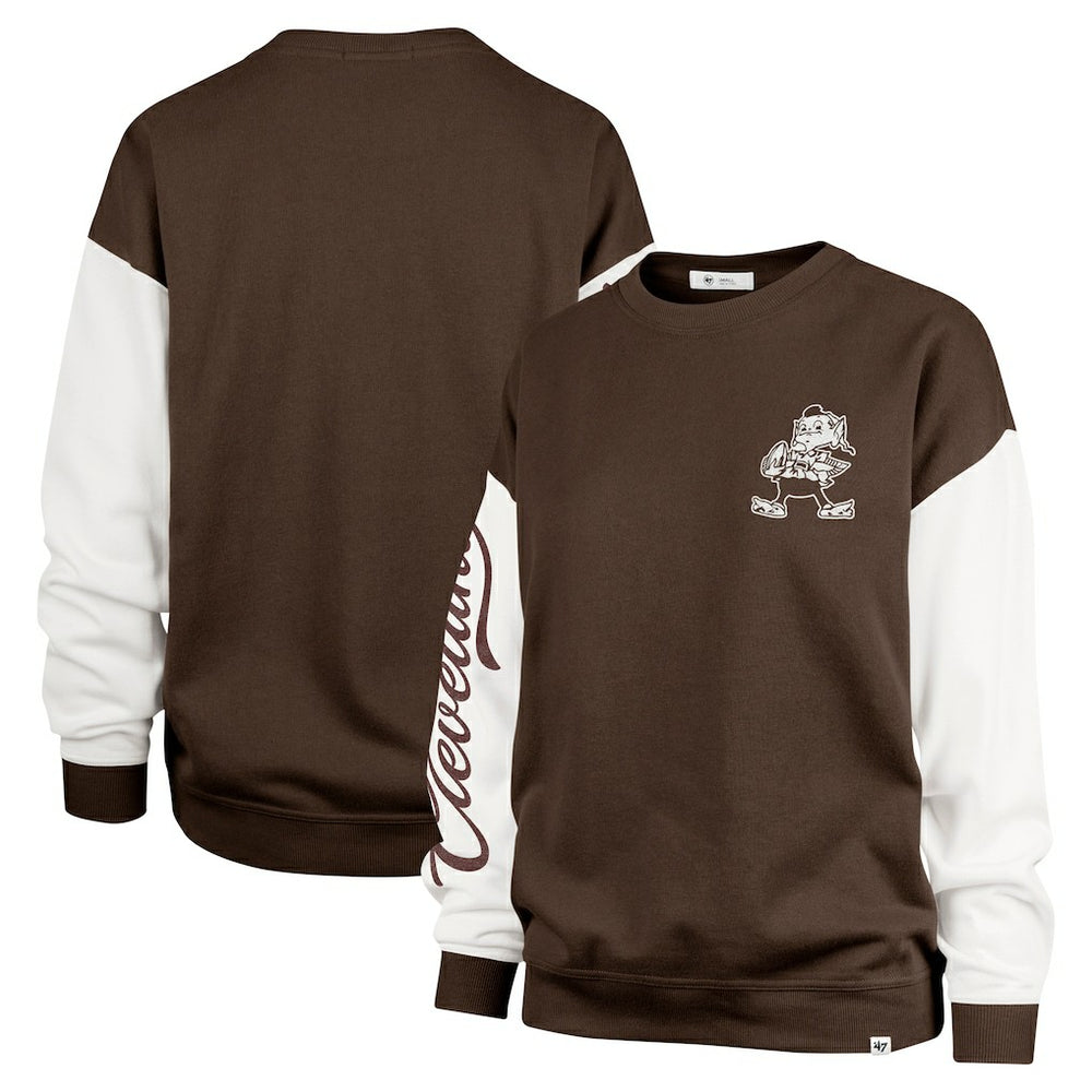 Cleveland Browns '47 Women's Double Header Rise Andie Pullover Sweatshirt Brown - 47 brand