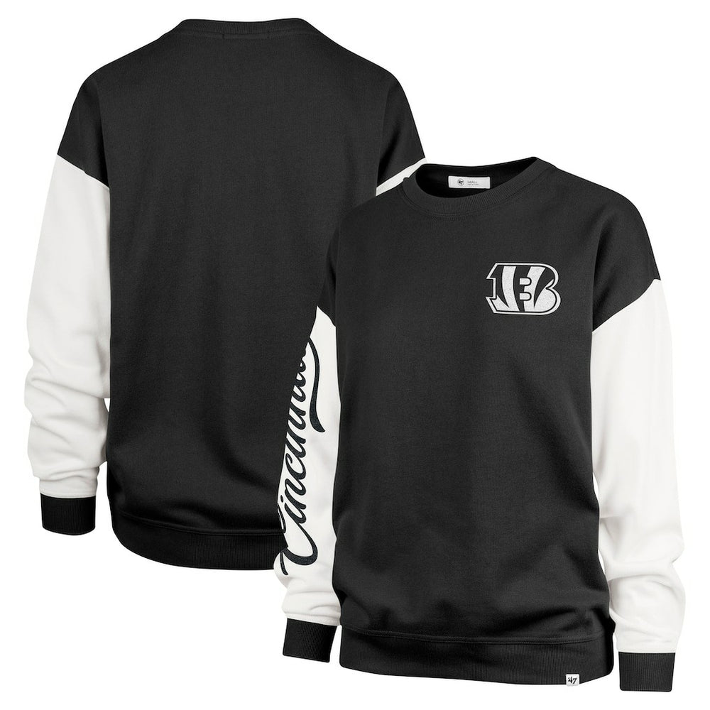Cincinnati Bengals '47 Women's Double Header Rise Andie Pullover Sweatshirt Black - 47 brand