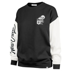 New Orleans Saints '47 Women's Double Header Rise Andie Pullover Sweatshirt Black - 47 brand