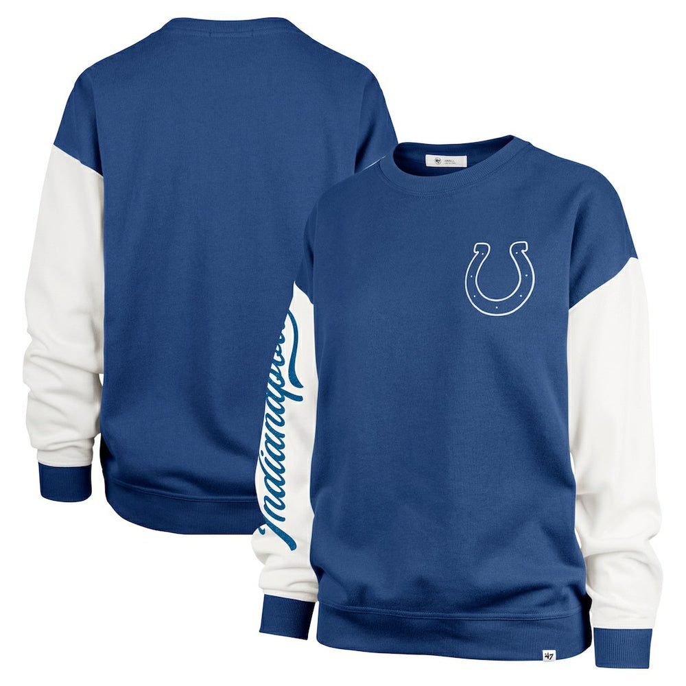 Indianapolis Colts '47 Women's Double Header Rise Andie Pullover Sweatshirt Royal - 47 brand
