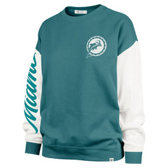 Miami Dolphins '47 Women's Double Header Rise Andie Pullover Sweatshirt Aqua - 47 brand