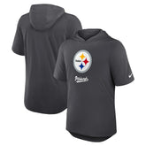 Pittsburgh Steelers Tri-Blend Performance Hoodie T-Shirt Anthracite - Nike