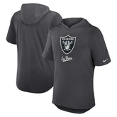 Las Vegas Raiders Tri-Blend Performance Hoodie T-Shirt Anthracite - Nike