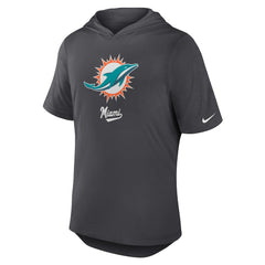 Miami Dolphins Tri-Blend Performance Hoodie T-Shirt Anthracite - Nike