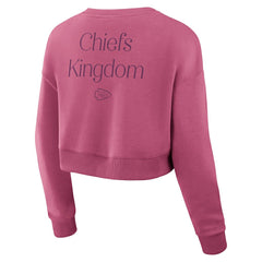 Kansas City Chiefs Women's Studio Tri-Blend Cropped Pullover Sweatshirt Pink - Fanatics