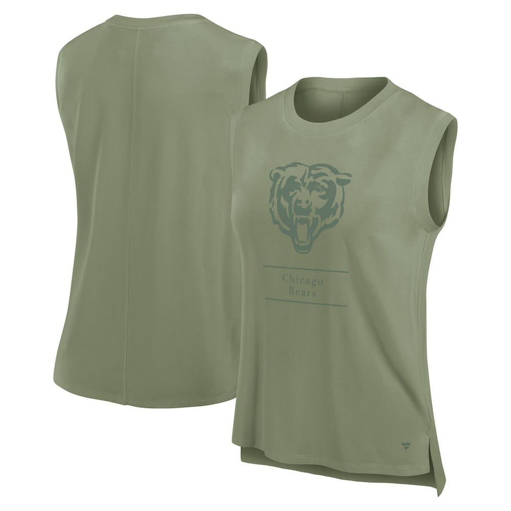 Chicago Bears Women's Studio Embrace Tank Top Olive - Fanatics