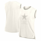 Dallas Cowboys Women's Studio Embrace Tank Top Cream - Fanatics