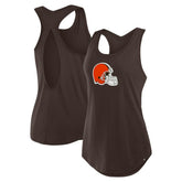 Cleveland Browns Women's Iron Fan Tank Top Brown - Fanatics