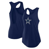 Dallas Cowboys Women's Iron Fan Tank Top Navy - Fanatics