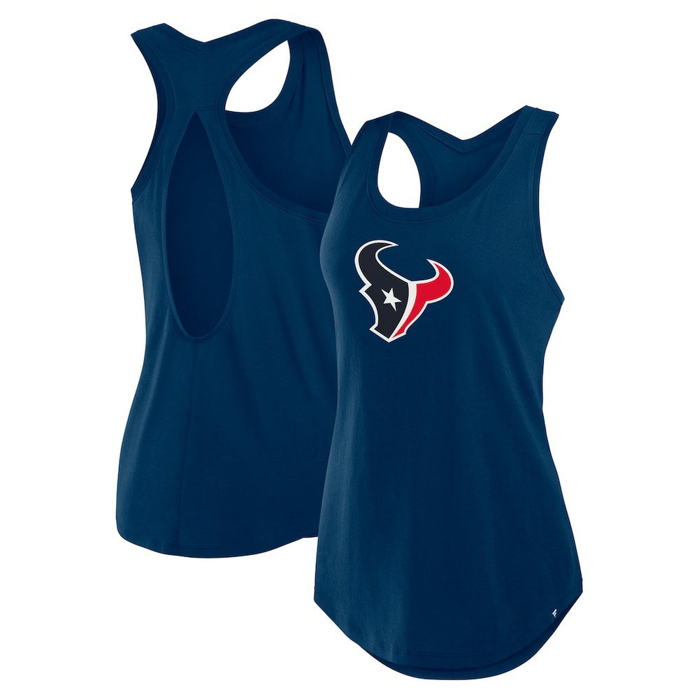 Houston Texans Women's Iron Fan Tank Top Navy - Fanatics