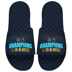 Manchester City ISlide Unisex Four-Time Consecutive Premier League Champions Slide Sandals - Navy