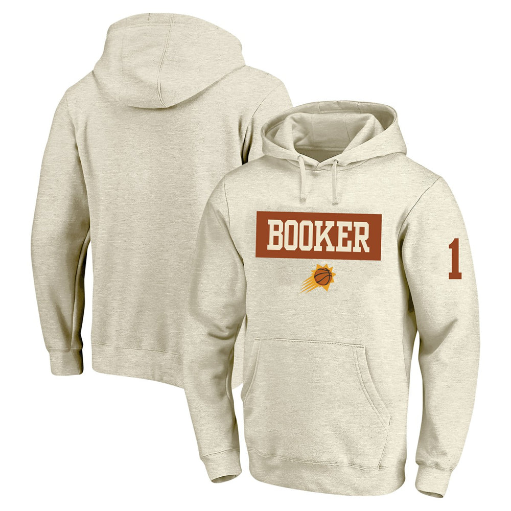 NBA - Devin Booker Phoenix Suns Profile Big & Tall Player Double Face Tri-Blend Pullover Hoodie - Cream