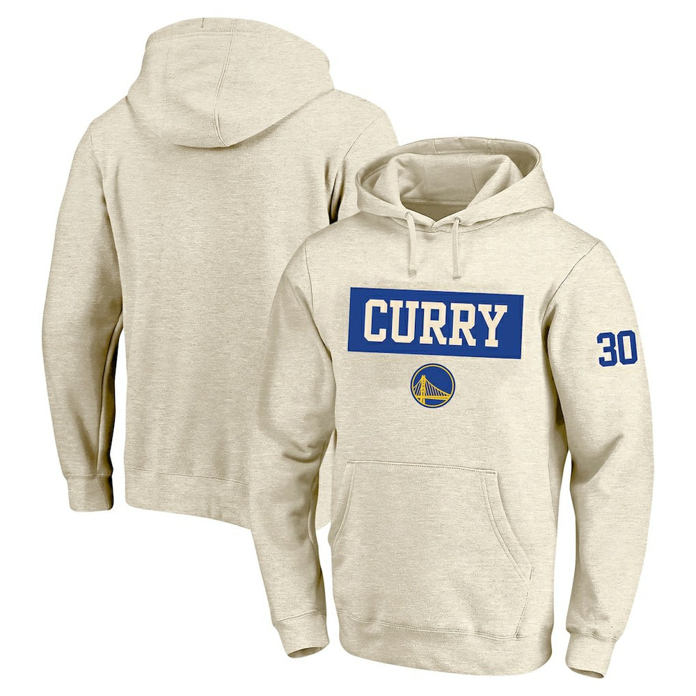NBA - Stephen Curry Golden State Warriors Profile Big & Tall Player Double Face Tri-Blend Pullover Hoodie - Cream
