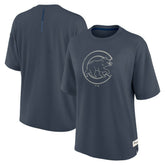 Chicago Cubs Fanatics Women's Oversized Elements Raw Edge Future Ground T-Shirt Sale