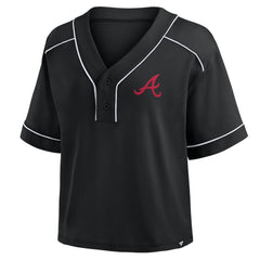 Atlanta Braves Fanatics Women's Oversized Champ Game Cropped V-Neck T-Shirt discount