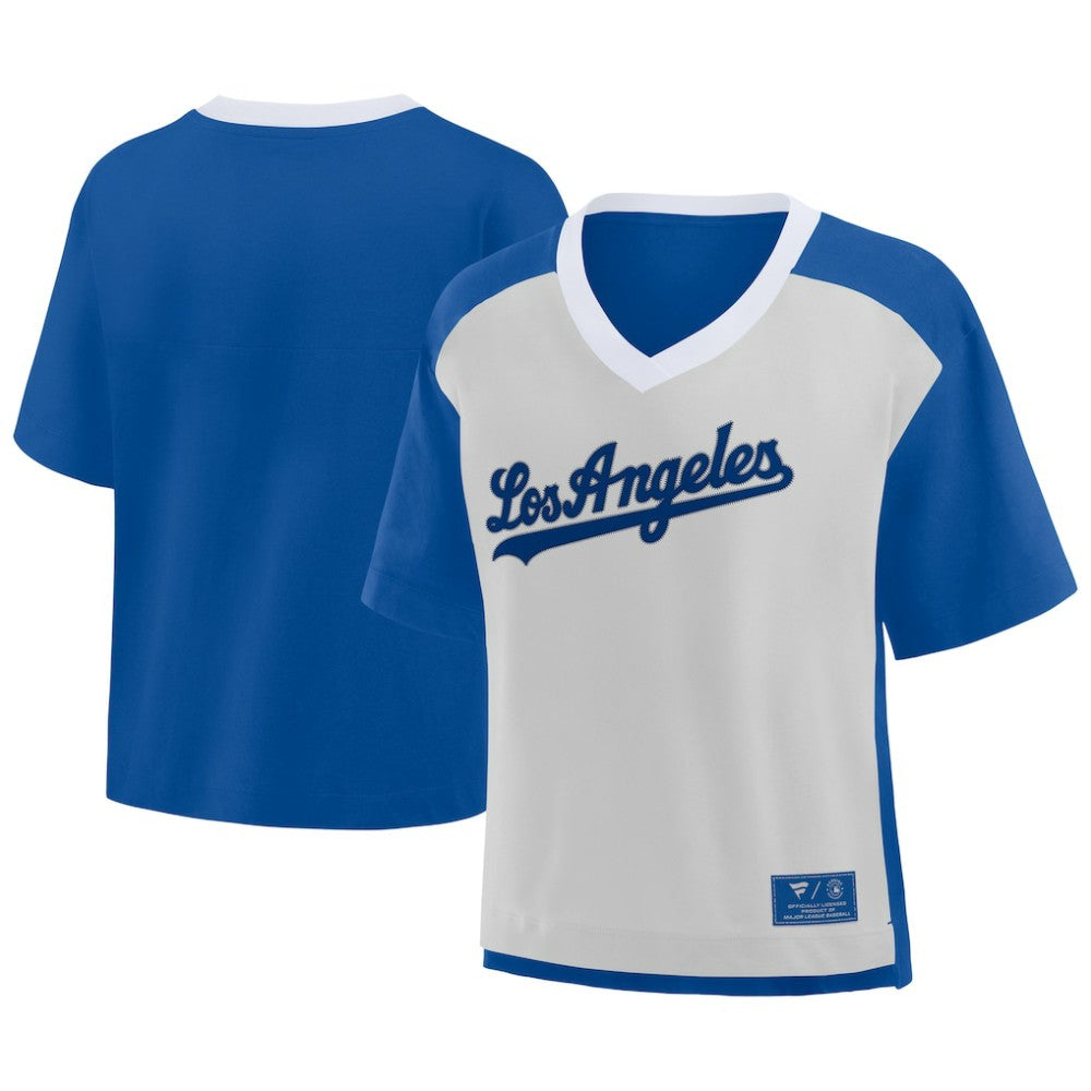 Los Angeles Dodgers Fanatics Oversized Race To Win V-Neck T-Shirt Clearance
