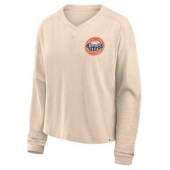 Houston Astros Fanatics Women's Oversized Stadium Slub Long Sleeve Henley T-Shirt discount