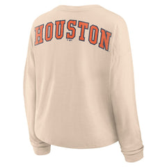Houston Astros Fanatics Women's Oversized Stadium Slub Long Sleeve Henley T-Shirt discount