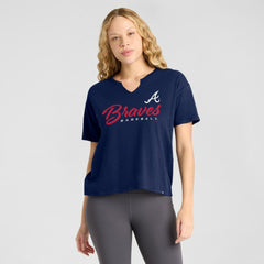 Atlanta Braves Fanatics Women's Fan Fave Stadium Slub Boxy T-Shirt Lifestyle