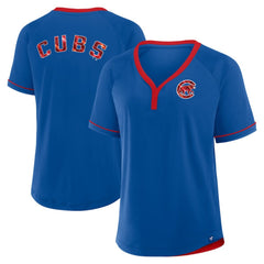 Chicago Cubs Fanatics Women's League Diva Star Raglan V-Neck T-Shirt On Sale