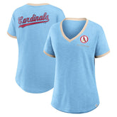 St. Louis Cardinals Fanatics Women's Binge Worthy Stadium Slub V-Neck T-Shirt Sale