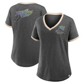 Tampa Bay Rays Fanatics Women's Binge Worthy Stadium Slub V-Neck T-Shirt On Sale