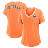 Houston Astros Fanatics Women's Binge Worthy Stadium Slub V-Neck T-Shirt Sale