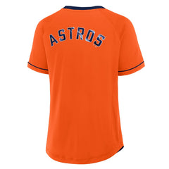 Houston Astros Fanatics Women's Cooperstown Collection League Diva Raglan V-Neck T-Shirt On Sale