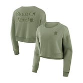 New York Yankees Fanatics Women's Studio Cropped Pullover Sweatshirt Near Me