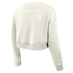 Baltimore Orioles Fanatics Women's Studio Cropped Pullover Sweatshirt On Sale